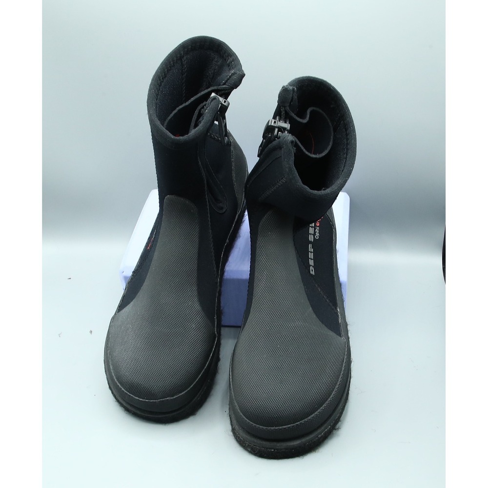 Deep See Opihi Ergo Felt Sole Neoprene Dive Boots Black Zippered, US Men's 9